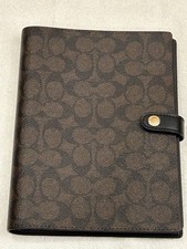 Coach Signature Print Notebook - Leather Gold/Walnut/Black - NEW but No Tags