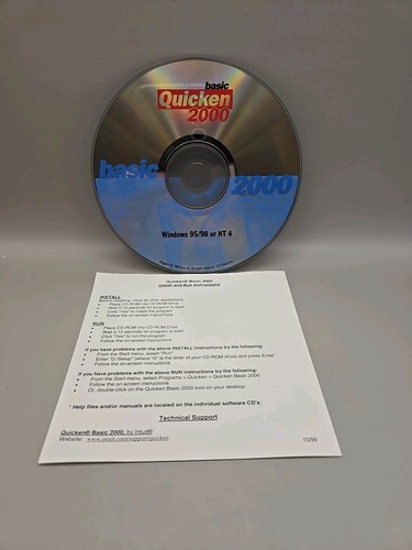Quicken 2000 Basic (CD, 1999) • Intuit Software • For Windows • DISC ONLY - Picture 2 of 3