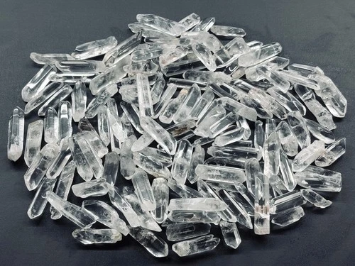 130-150pcs  POLISHED CLEAR QUARTZ CRYSTAL 1/2 LB SMALL JEWELRY POINTS SPECIMEN