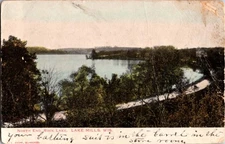 Lake Mills Wisconsin WI : PANORAMIC SCENE d/24 BA9916