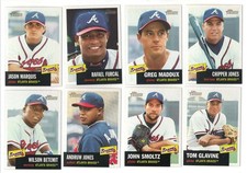 2002 Topps Heritage w/ SPs + Night Variation - ATLANTA BRAVES Team Set