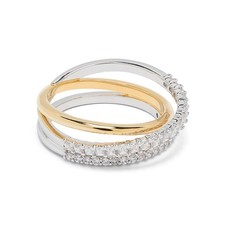 Fine Jewelry 925 Sterling Silver Ring Two Tone Luxury Zircon Rings for Girls