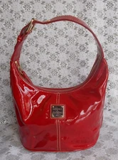 Dooney & Bourke PURSE,  Red Patent Leather Small BUCKET Bag