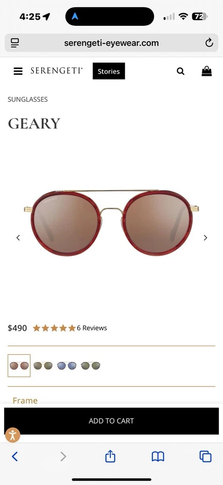 Очки солнцезащитные Serengeti GEARY смелые золотисто-красные/поляризованные драйверы золотистые 526004 52 мм - Изображение 2 из 4