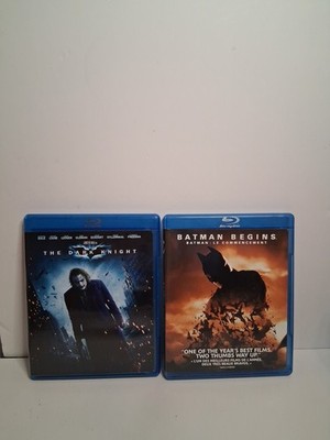 BATMAN BEGINS AND THE DARK KNIGHT BLU RAY Free Shipping