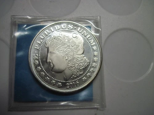 2016 FROSTED MORGAN DOLLAR DESIGN 1 TROY OZ .999 FINE SILVER ROUND