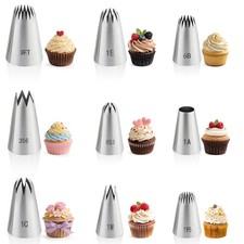 9PCS Large Piping Tips Set Stainless Steel Ca...