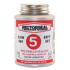 Rectorseal 25551 Pipe Thread Sealant 9.6 Fl Oz, Brush-Top Can, No. 5, Yellow,