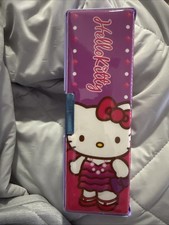 Vintage 2013 Sanrio Hello Kitty Pencil Case Double Sided Sharpener Pink Purple