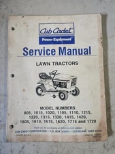 Cub Cadet Lawn Tractor Serive Manual 805 1105 1020 1720 1715 1620 1615 1610 1605