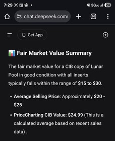 Piscina Lunar (CIB) NES incluye todos los insertos y manual