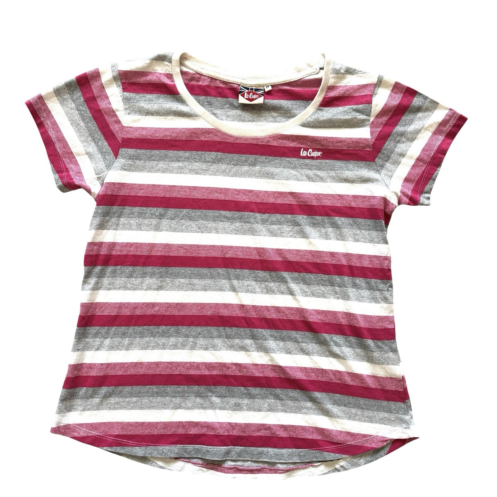 Womens Vintage Lee Cooper Striped T-Shirt Retro Indie Medium image 2