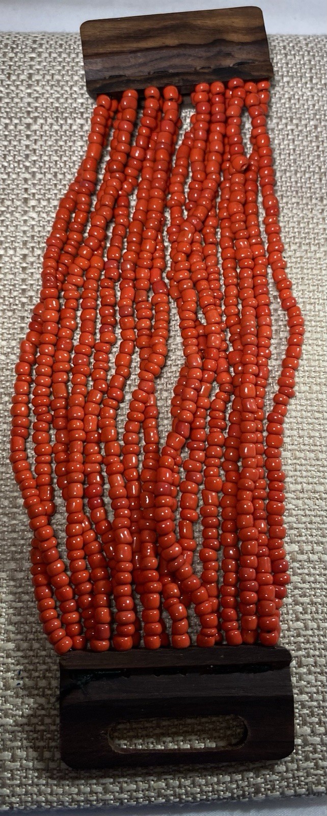Red Multi Strand Beaded Statement Necklace & Brac… - image 10