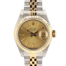 Rolex Datejust 69173 26mm Champagne Dial 18KY Gold Steel Jubilee Automatic Watch