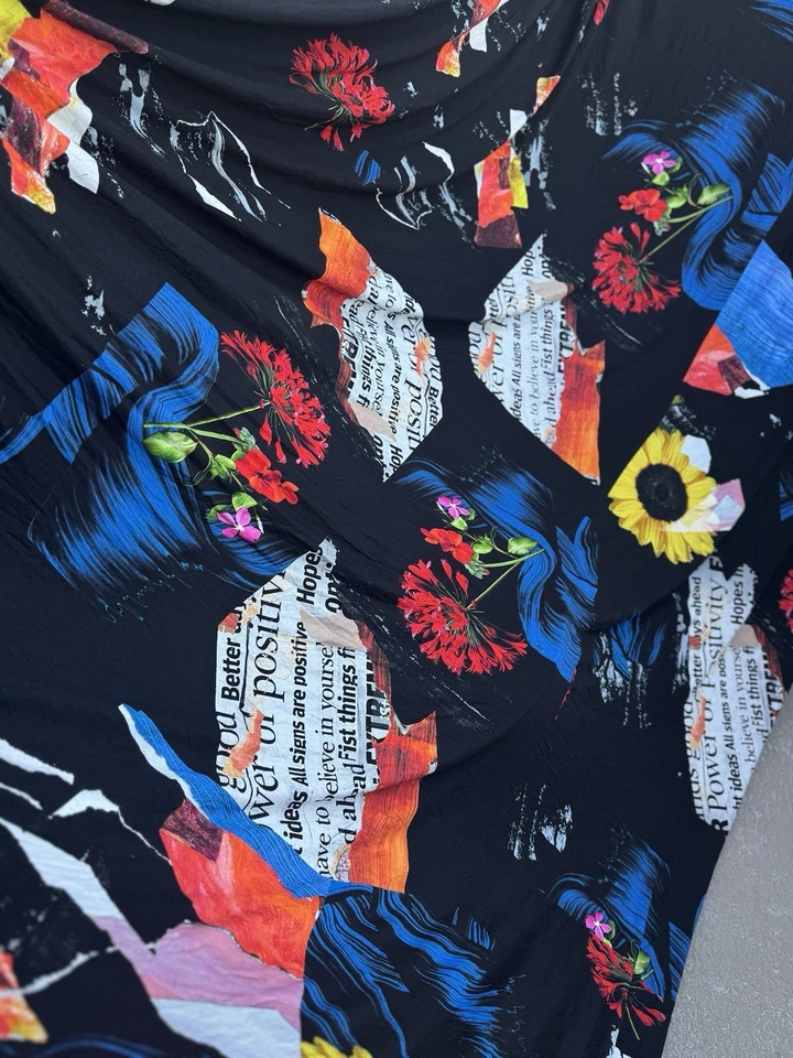 Deadstock Jersey Stretch Knitted Fabric By The Yard 100% Cotton Fabric Width 55 - Image 2 of 4