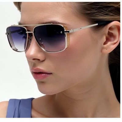 Women Sunglasses Silver Frame Gray Lens Fashion Pilot Sun Glasses  Lentes Mujer