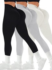 Women's V Back Seamless Workout Leggings Scrunch Butt Lift Low V Cut Yoga Pants