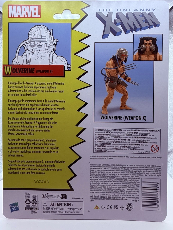 Figura de acción tarjeta retro Wolverine Weapon X de Marvel Legends Foto 2 de 2