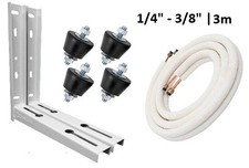 Montage Set f&uuml;r Klimaanlage K&auml;ltemittelleitung 1/4" + 3/8" Zubeh&ouml;r Halterung 3m