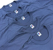 VTG 90’s Russell Athletic Single Stitch Blank Tee Blue XXL Made In USA Lot Of 5