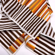 Vtg 70's Head Neck Scarf Japan Striped Geometric 27x27 Gena's Pride Square Retro