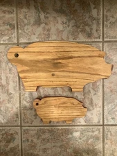 2 Vintage Wood Pig Cutting Boards