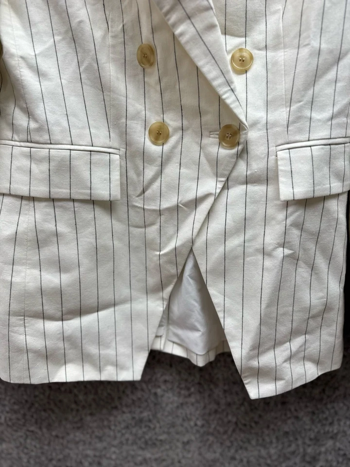 Antonio Melani Pinstripe Double Breasted Blazer Jacket Sample Womens Size 4 - Image 4 of 4