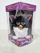 NEW IN BOX 1998 Vintage Furby Black White Skunk Tuxedo Tiger Pet Model 70-800
