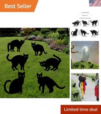 Decorate Your Yard with 6 Unique Black Cat Silhouette Signs - Halloween Special