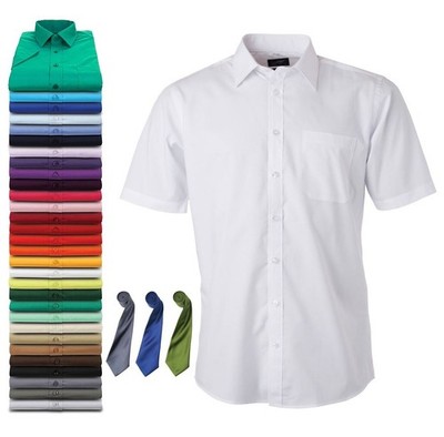 Men's Shirt Short-Sleeved Uni Kurzarmhemd Freizeithemd leicht tailliert S-4XL