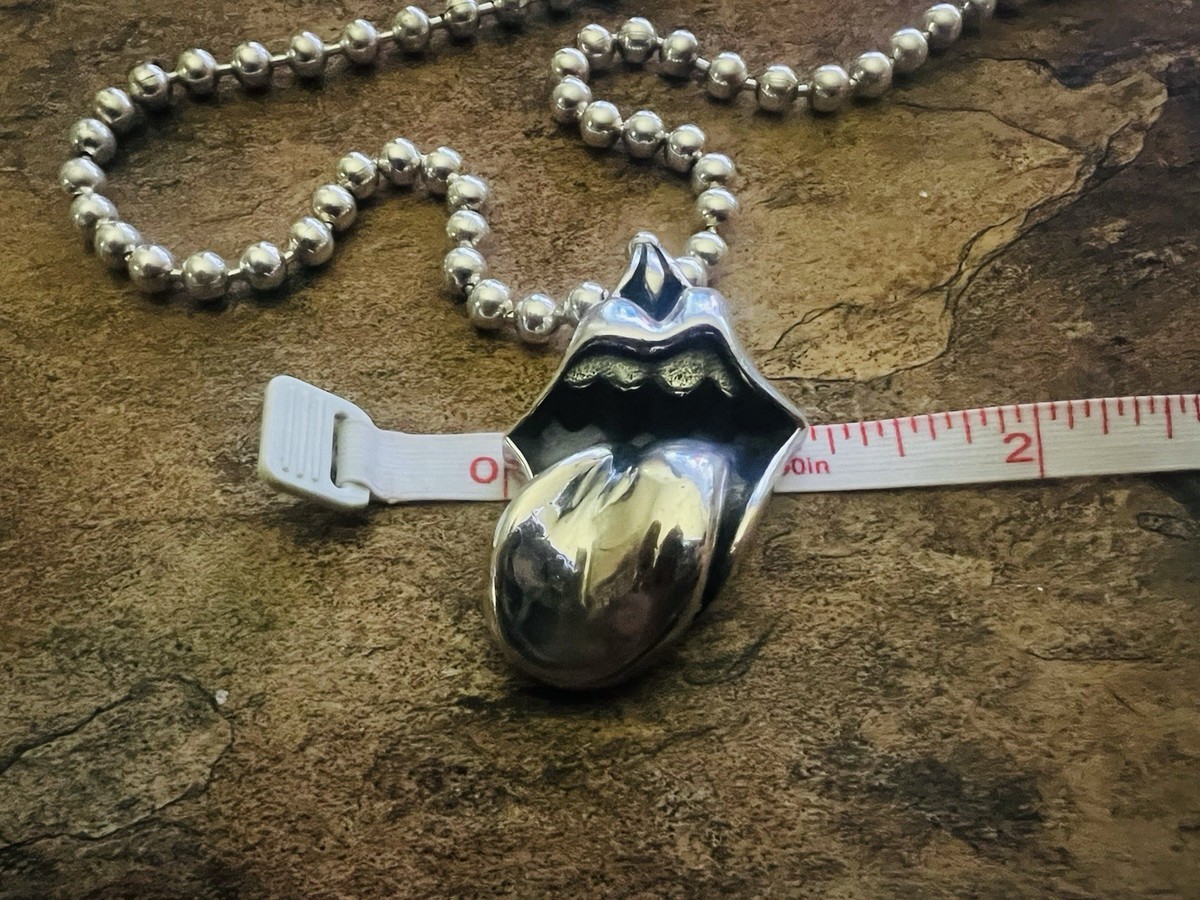 Chrome Hearts x Rolling Stones Lips Tongue Pendant On 5mm Italy 24