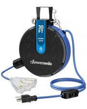 30FT Retractable Extension Cord Reel, Ceiling/Wall Mount 16/3 SJTW Power Cord