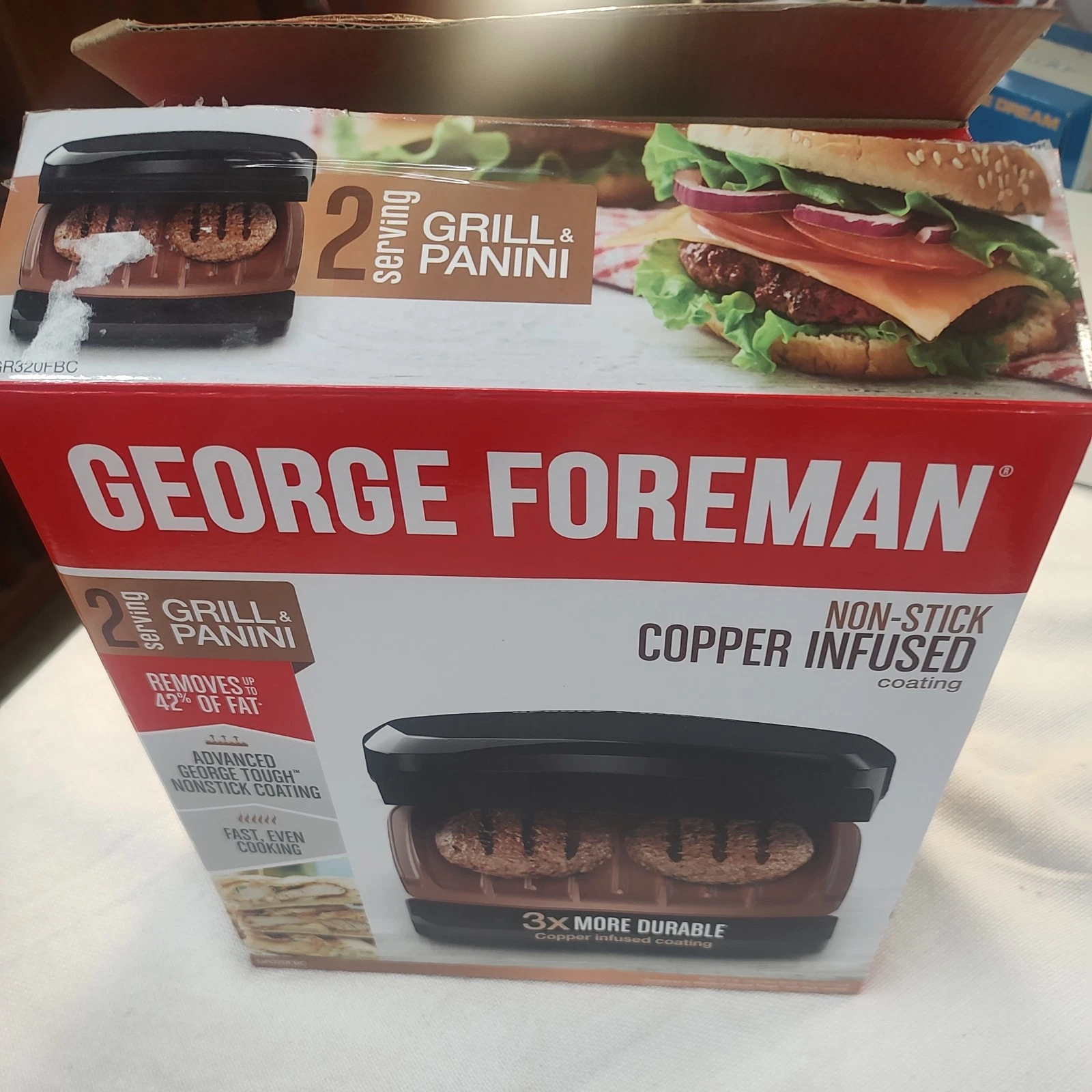 George Foreman GRP1060B 4 Serving Removable Plate Grill - Black
