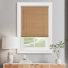 Versatile Cordless Mini Blinds - 30"x72" Woodtone Light Filtering Solution