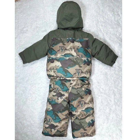 Carter's Kids Boys 24M 2-Piece Puffer Jacket Snow Pants Set Dino Camo Print - Image 2 of 4