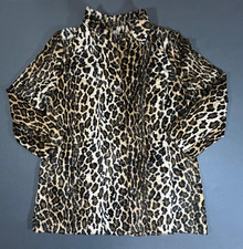 Chico  s Leopard Print Jacket Button-Front Long Sleeve Size 16/18