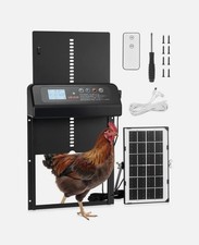 VEVOR Solar Automatic Chicken Coop Door Opener LCD 100FT Remote Control Timer