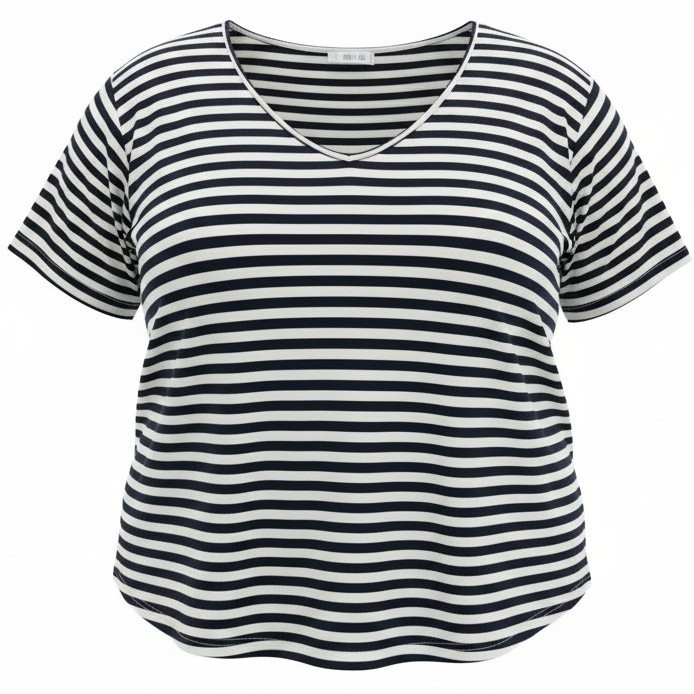 You & All Black White Stripe T-Shirt 24 Short Sleeve Classic Nautical Holiday