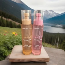 Lot Of 2 Nature Love Pillow Mist. Lavender &Sandalwood and Lavender &Rose 6oz Ea