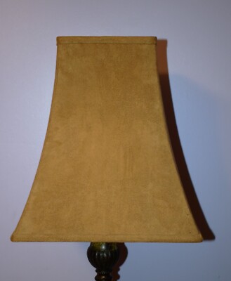 LARGE BROWN FABRIC LINED SQUARE BELL LAMP SHADE 14 X 12 3/4''