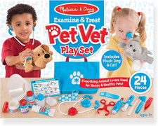 Examine and Treat Pet Vet Play Set 24 Pcs - Kids Veterinary Play Set, Veterina
