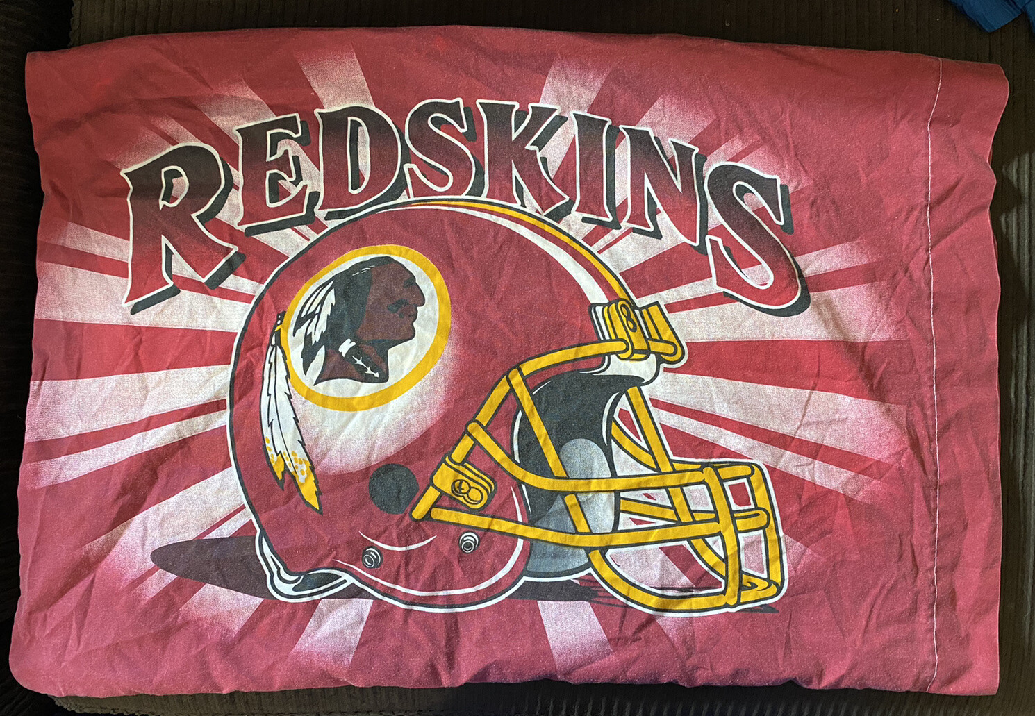 19x29 Vintage Washington Redskins Pillow Case Huge Team Indian Logo