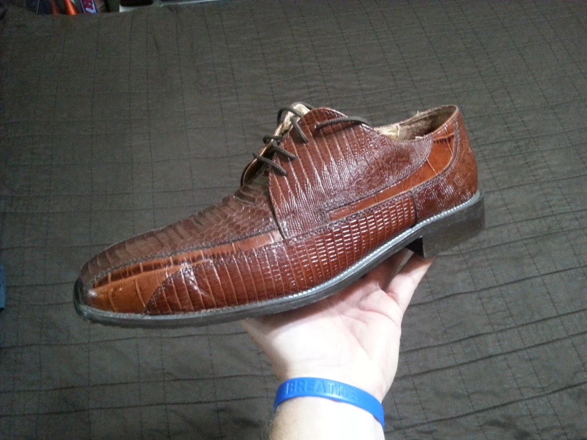 Stacy Adams Snake skin Leather Shoes Vintage Oxford Men s Size 10