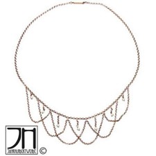 Antikes Jugendstil Gold - Doublé Collier Halskette Faux Perlen necklace