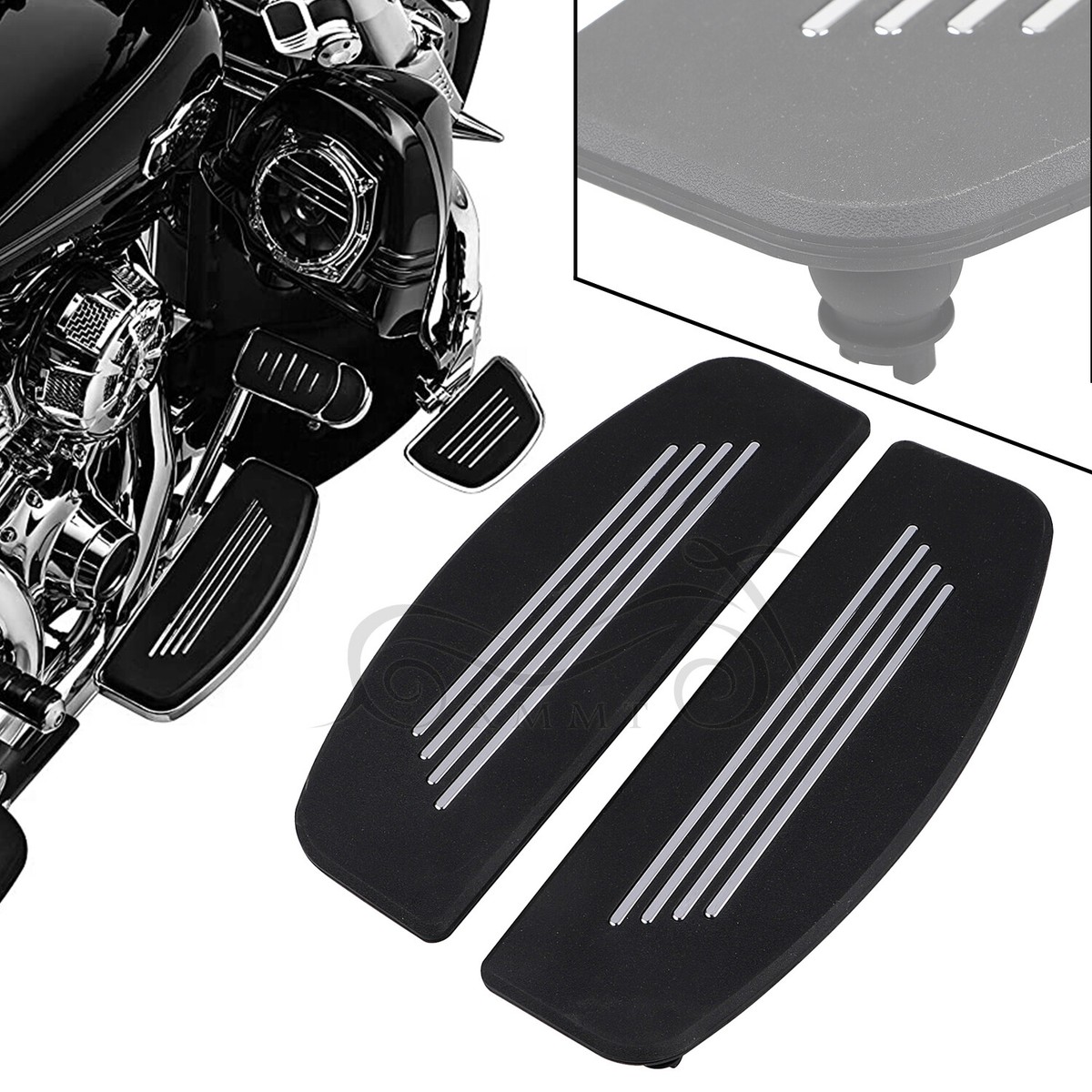 Motorcycle Front Rider Insert Floorboard Footboard Pad Fit For