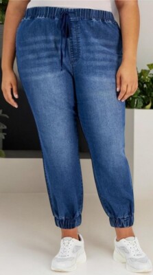 THE DRIPPER BOX!? -DAMNGOOD!! × NATURE Tinseltown Womens Trendy Drawstring Denim Jogger Melanie Wash Size