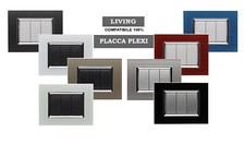 Placca Placche Plexi effetto Vetro Lucido compatibile con Biticino Living Light
