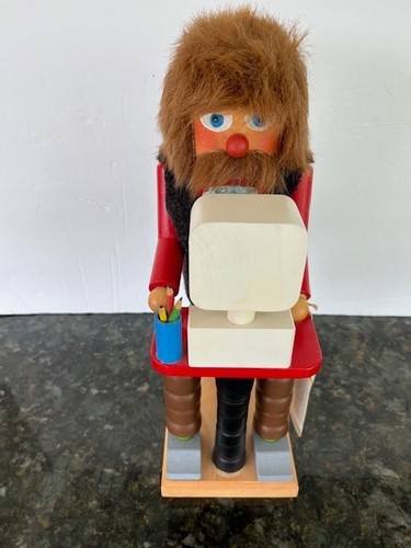 ZUBER Nutcracker MAN at COMPUTER Work from HOME 72/2500 Signed 13.5” Tall - Picture 2 of 20