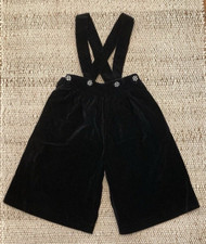 Vintage Cottontail Originals Black Cotton Velvet Gaucho Overalls Girls Size 6
