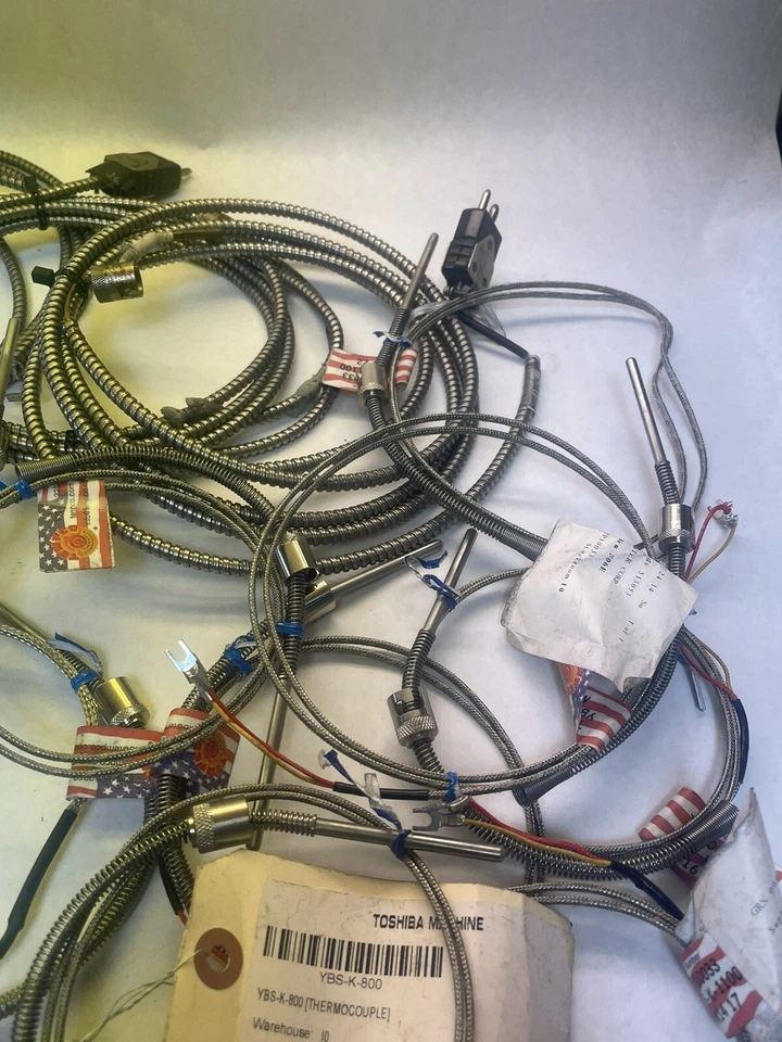 Лот из 17 термопар зондов и кабелей Tempco, пластиковое технологическое оборудование (M67) - Изображение 3 из 4